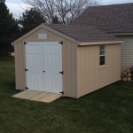 Gable shed with ramps and a window